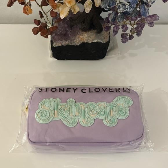 Stoney Clover Lane Small Pouch with "skincare" patch, Wisteria Purple/ Lilac - Picture 3 of 8